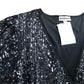 Love & Roses Black Sequin Jumpsuit UK16 Women's V Neck Wide Leg Party Wear
