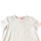 Women's White Top Size Soft Cotton Short Sleeve Ruffled Hem UK12