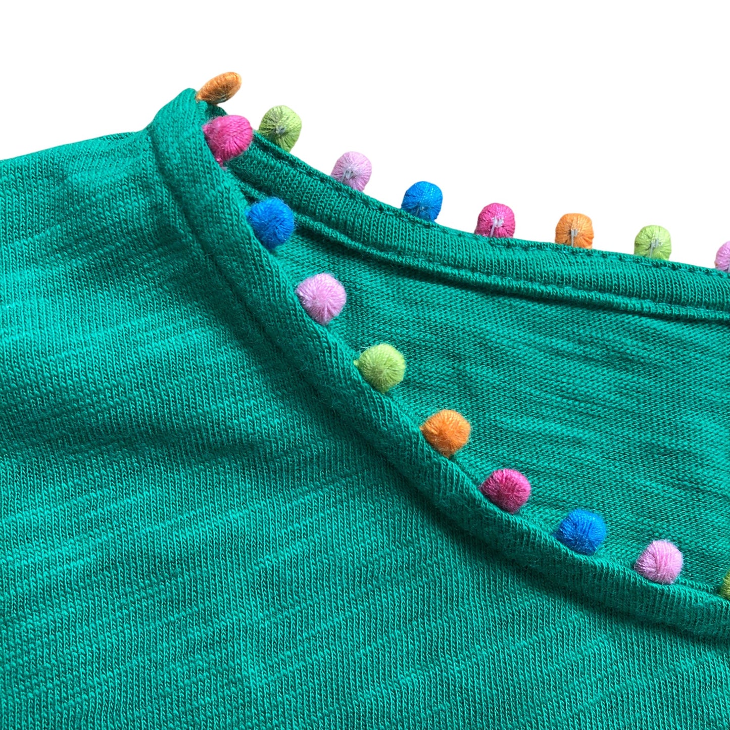 Boden Green Pom Pom Jersey Dress - Size 4