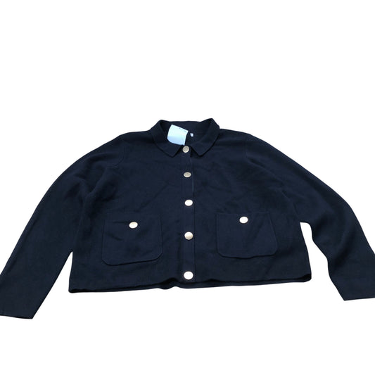 Cropped Cardigan Women's Black Button Up Casual Coat Large