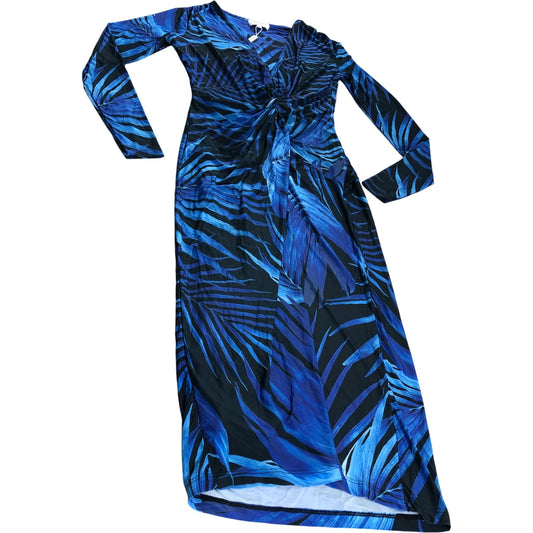 Branded Blue Tropical Wrap Dress - Size 6