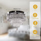 Modern Crystal Chandelier Ceiling Light Fixture Cool White 11.8"