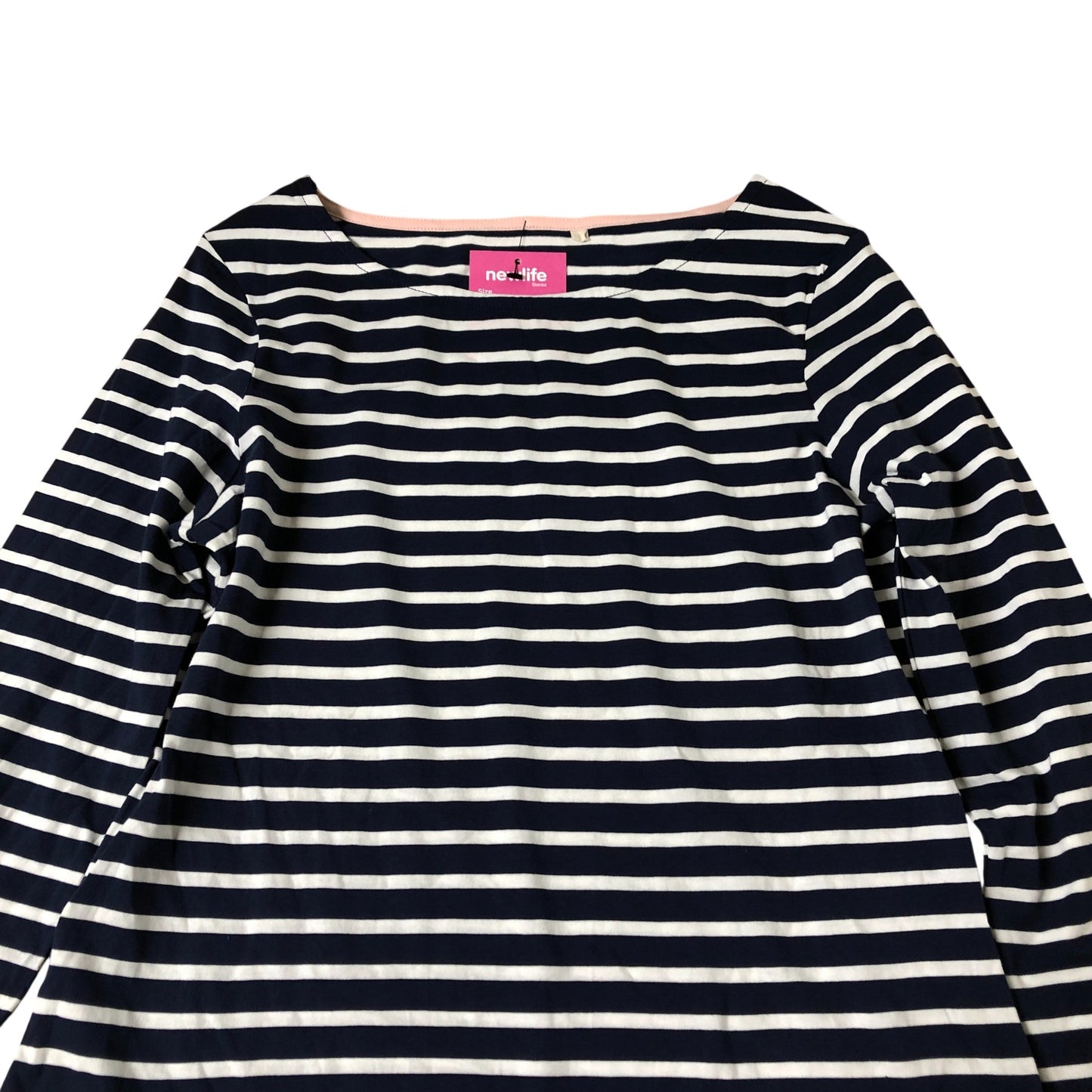 Boden Striped Long Sleeve Top Women's Casual Navy Cotton Blend UK10