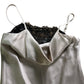 River Island Cowl Neck Satin Slip Dress UK8 Women's Beige Lace Trim Evening