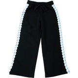 River Island Girls Black Trousers 7-8 Years Lace Detail Athletic Style