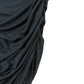 Black Ruched Midi Skirt Women's Stretchy Bodycon Design Size M