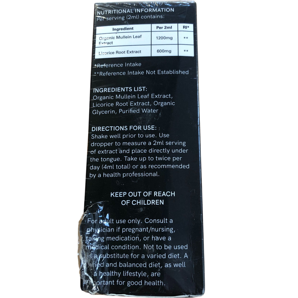 Dr Sosnowski's Organic Mullein Leaf Extract 1200mg Concentrated Herbal Formula
