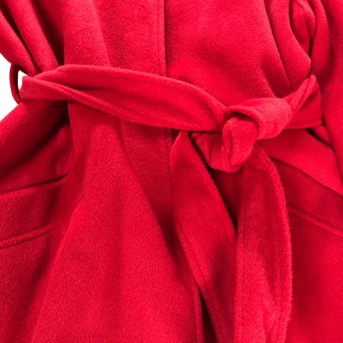 Size 20 Women's Red Fleece Coat With Belted Waist Long Sleeve