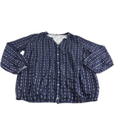 Women's Blouse Size 16 Navy Floral Button Up