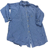 River Island Striped Shirt UK8 Women's Blue White Long Sleeve Casual Top