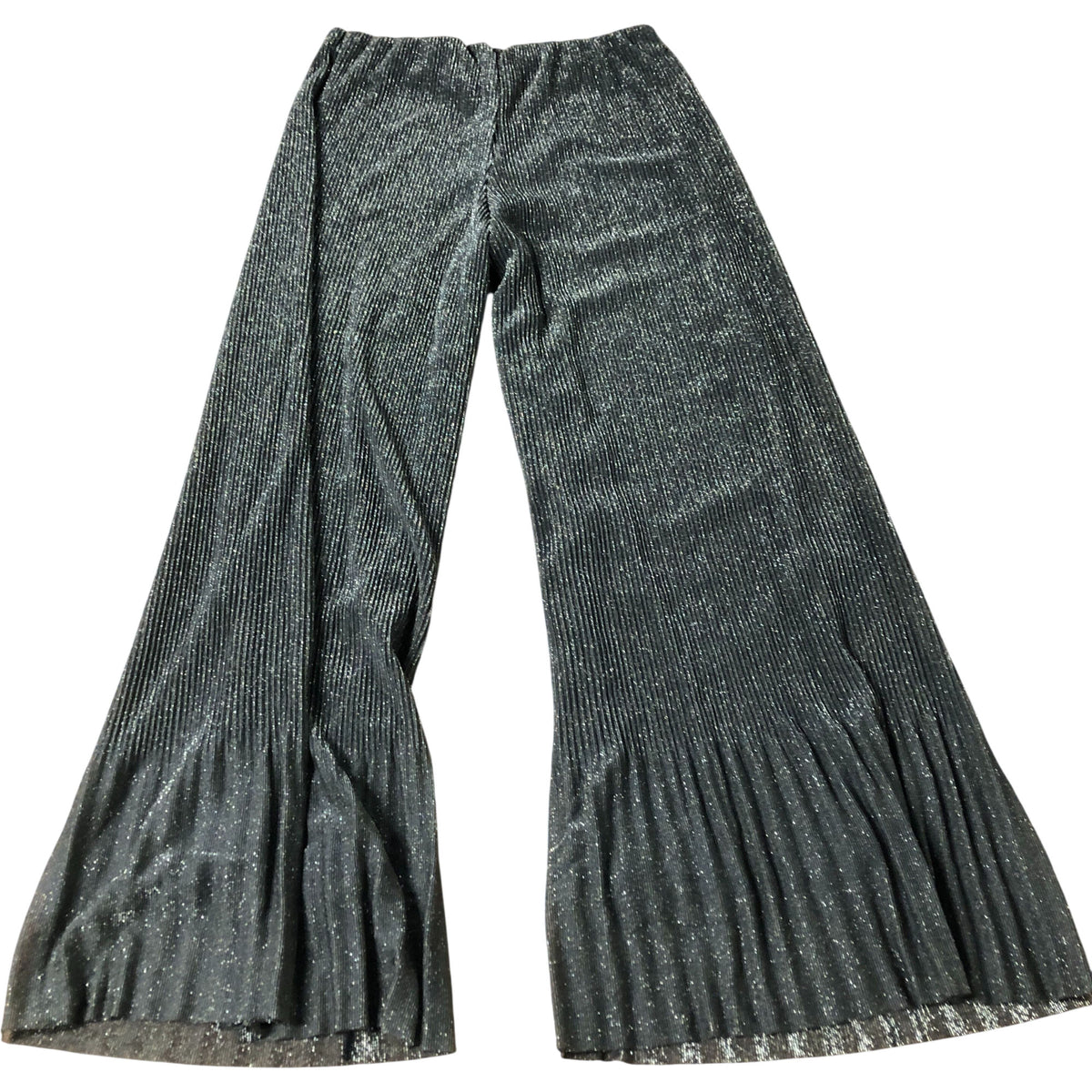 River Island Wide Leg Trousers Women's Shimmering Ribbed Polyester Pairs Gold