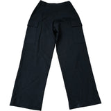 River Island Cargo Trousers Women's Black Wide Leg Casual Pants Size 8