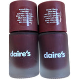 Claires Matte Effect Nail Polish Vegan 10ml Burgundy Polish Duo Lot