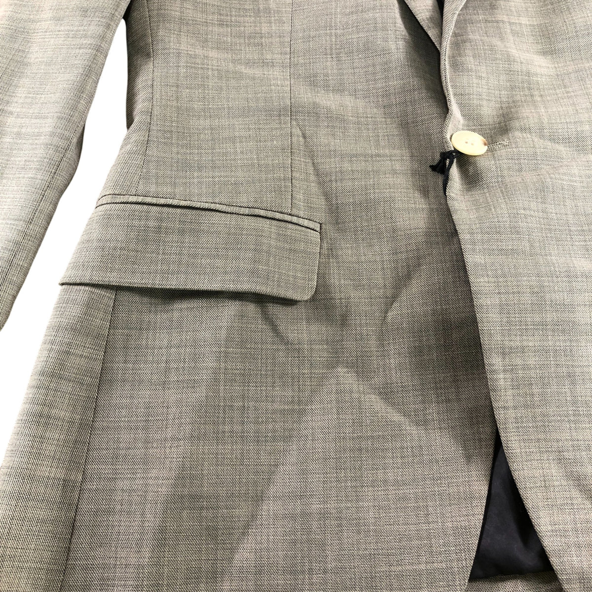 River Island Blazer UK34R Men's Tailored Fit Beige Check Blazer