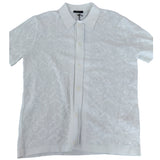 River Island Women's Crochet White Short Sleeve Top Size L Elegant Design