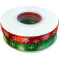 Red Green Christmas Snowflake Ribbon 2 Pack Crafting Supplies