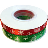 Red Green Christmas Snowflake Ribbon 2 Pack Crafting Supplies