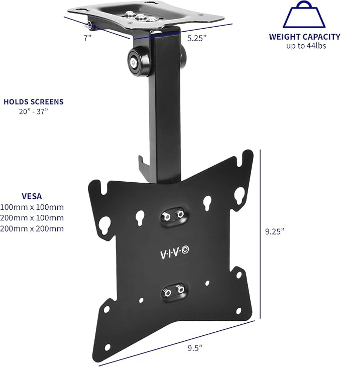 VIVO Ceiling Mount Bracket Adjustable (MOUNT-M-FD37B) 17-37 Inch Tv Support