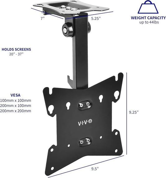 VIVO Ceiling Mount Bracket Adjustable (MOUNT-M-FD37B) 17-37 Inch Tv Support