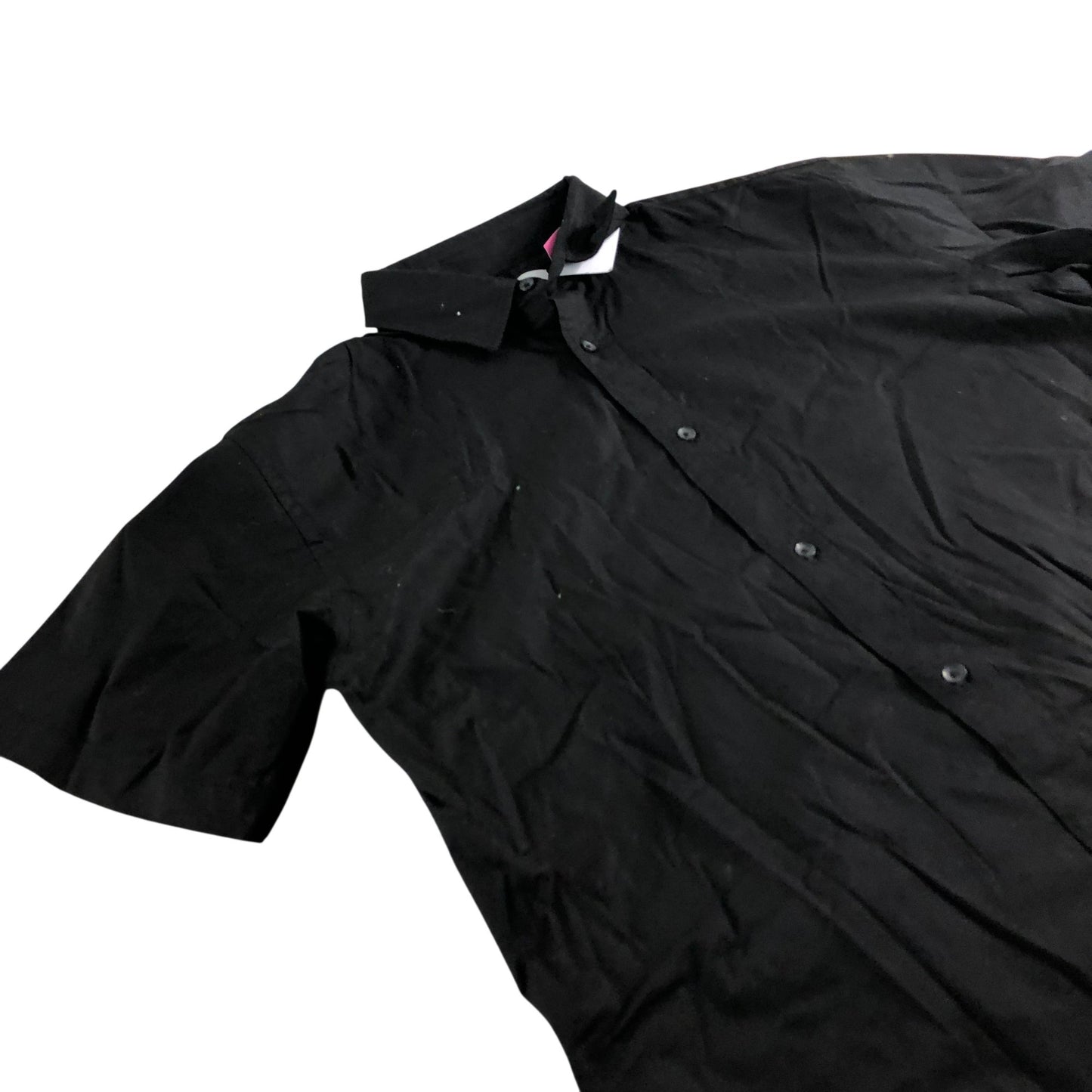 Jack & Jones Short Sleeve Shirt Men's Casual Black Cotton Blend Medium