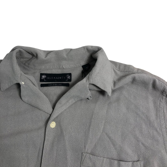 AllSaints Relaxed Fit Shirt L Whisper Grey Long Sleeve Casual Wear