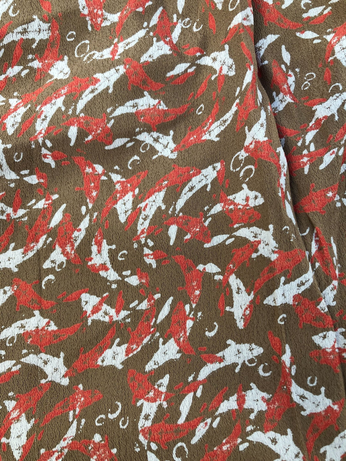 Long Sleeve Dress Size UK 10 Viscose With Floral Print Brown