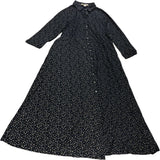 Navy Multi Spot Print Button Front Midi Dress Size UK8 Women's