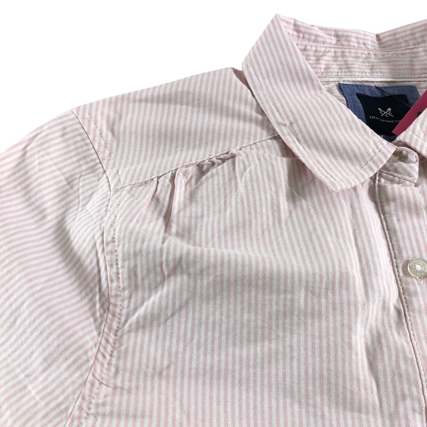 Crew Clothing Company Classic Fit Long Sleeve Shirt UK12 Cotton Pink Striped