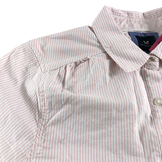 Crew Clothing Company Classic Fit Long Sleeve Shirt UK12 Cotton Pink Striped