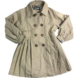 Baker By Ted Baker Girls Trench Coat 5-6 Years Stylish Pleated Khaki Outerwear