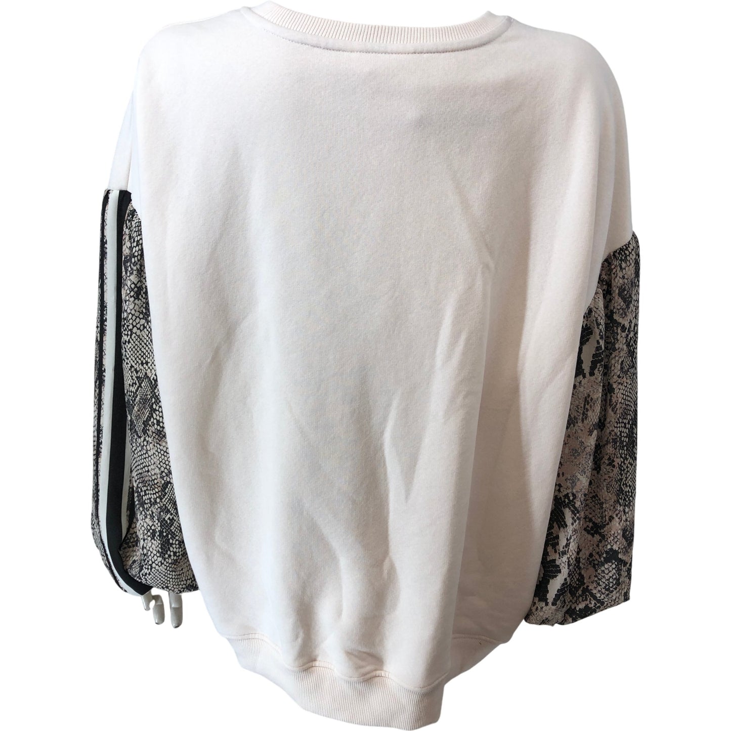 River Island Relaxed Sweater Large UK14 Women's Cream Snake Print Long Sleeve