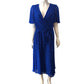 Lauren Ralph Lauren Polka Dot Wrap Dress Size 10 Women's Blue Short Sleeve