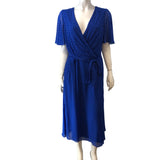 Lauren Ralph Lauren Polka Dot Wrap Dress Size 10 Women's Blue Short Sleeve