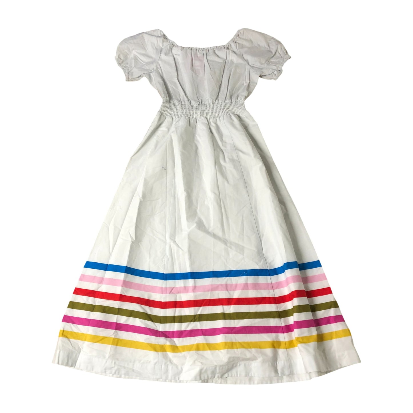 Women's White Dress Size 12 Multicoloured Striped Smock Style