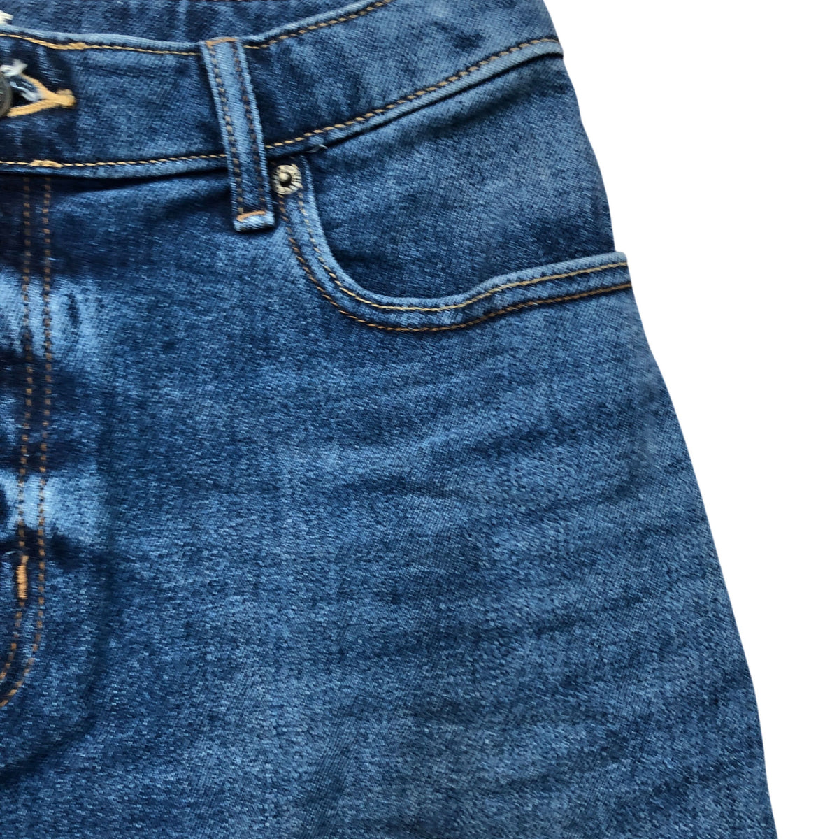 Denim A-Line Skirt 10R Women's Blue High Waist Cotton Blend
