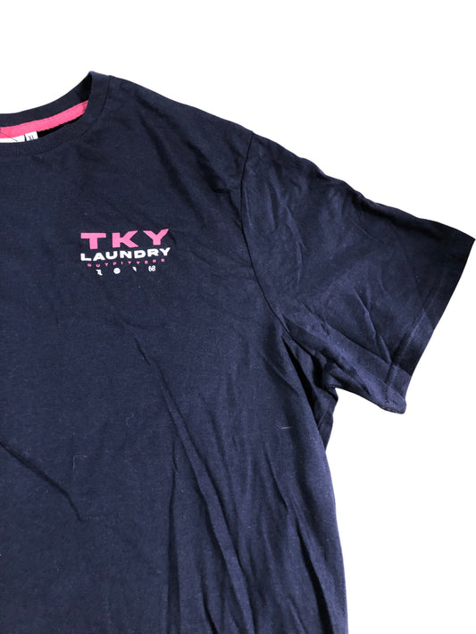 TOKYO LAUNDRY Men's T-Shirt XL Navy Blue Graphic Print Cotton Outfitters 1968