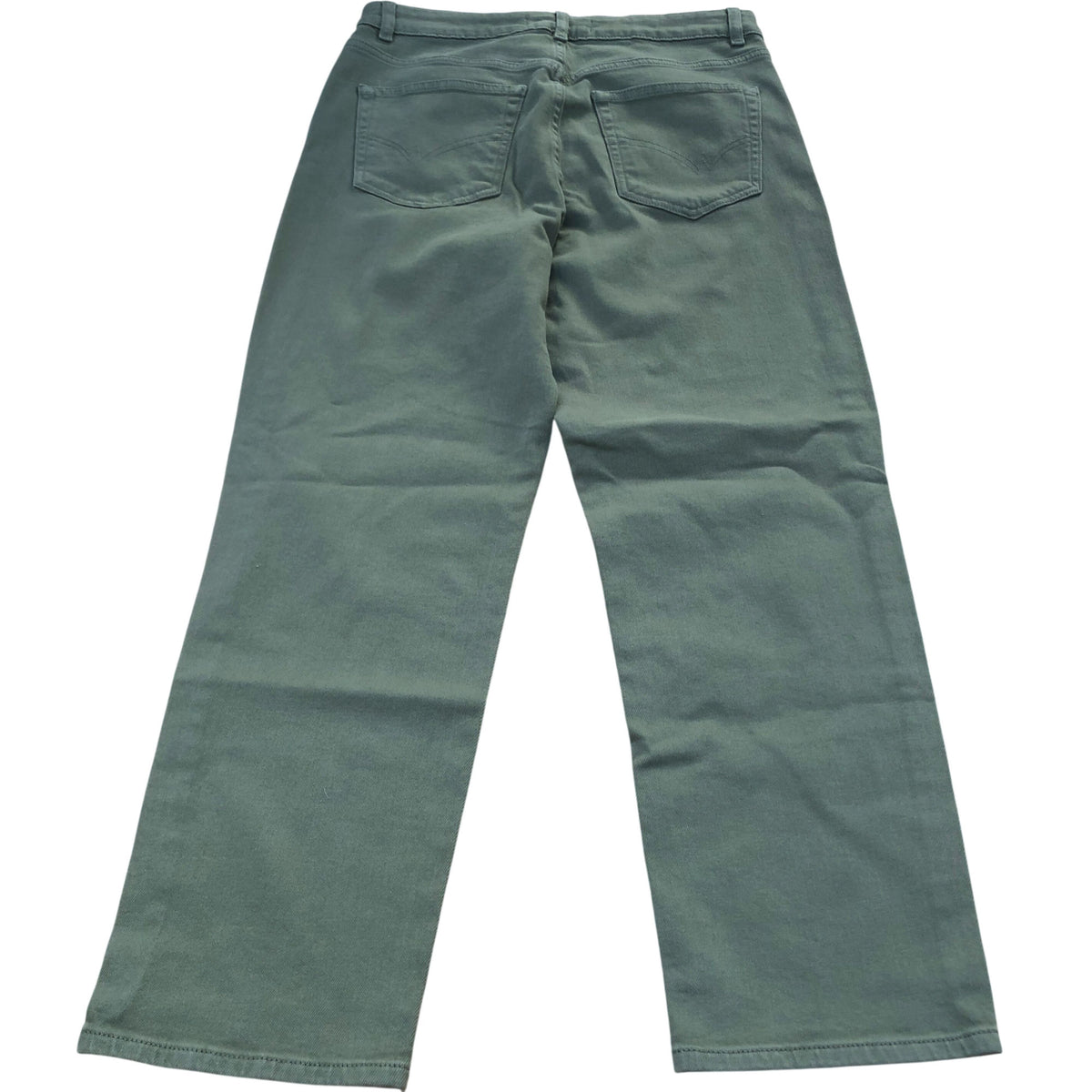 Chinos Trousers UK 10 Olive Green Stretch Cotton Blend