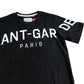 AVANT GARDE PARIS Men's Black T-Shirt White Print Cotton Casual Wear Small