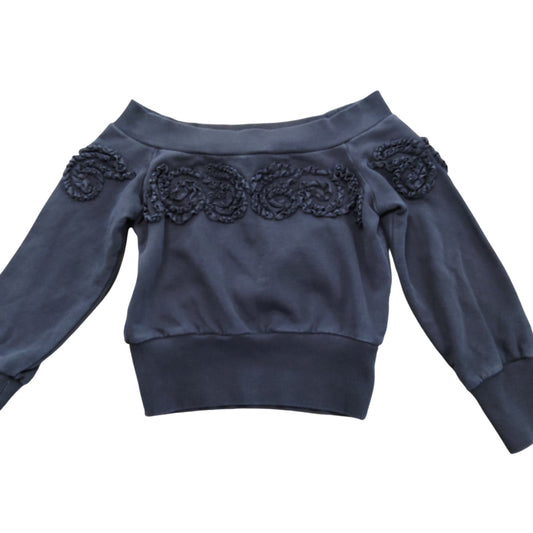 River Island Embroidered Black Jumper UK8 Women's Long Sleeve Casual Top