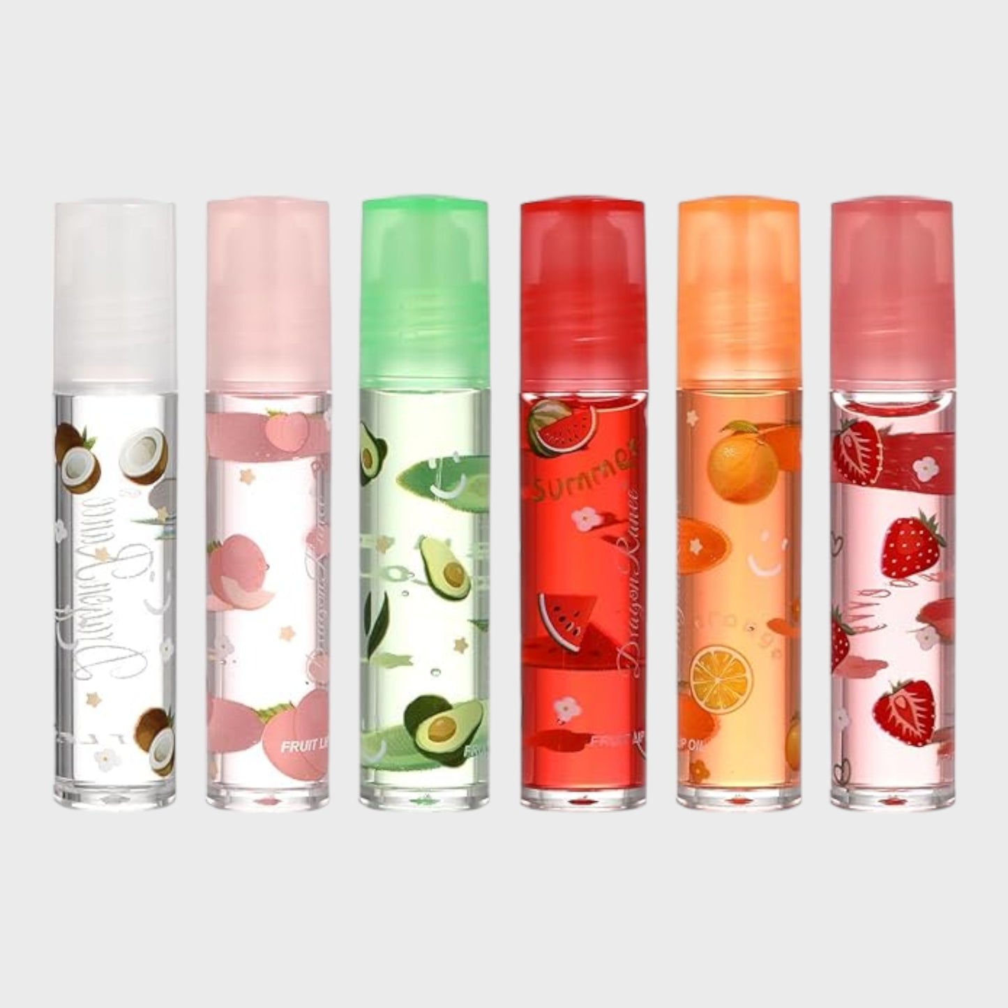 Moisturising Fruit Flavoured Lip Gloss - 6 Pieces
