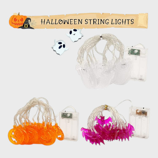 Halloween Pumpkins Ghosts Bats String Lights 29ft 60LED Set of 3