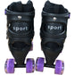 Sports Adjustable Inline Roller Skates Size UK 1-4 Black Purple Safety Features