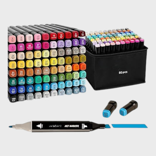 Dual Tipped Permanent Marker Pen Set - 80 Pieces