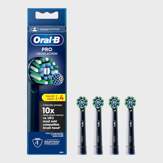 Oral-B Pro Cross Replacement Heads - Black - 4 Pieces