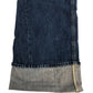 Wide Leg Turned Up Jeans UK10 Women's Denim Blue High Rise Belted Cuffed