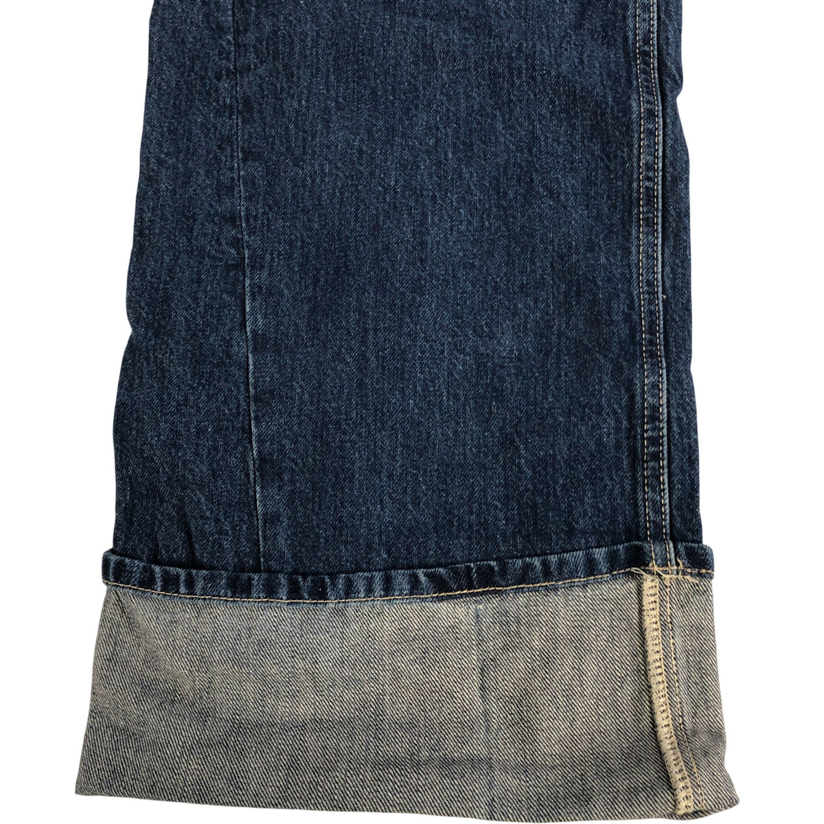 Wide Leg Turned Up Jeans UK10 Women's Denim Blue High Rise Belted Cuffed