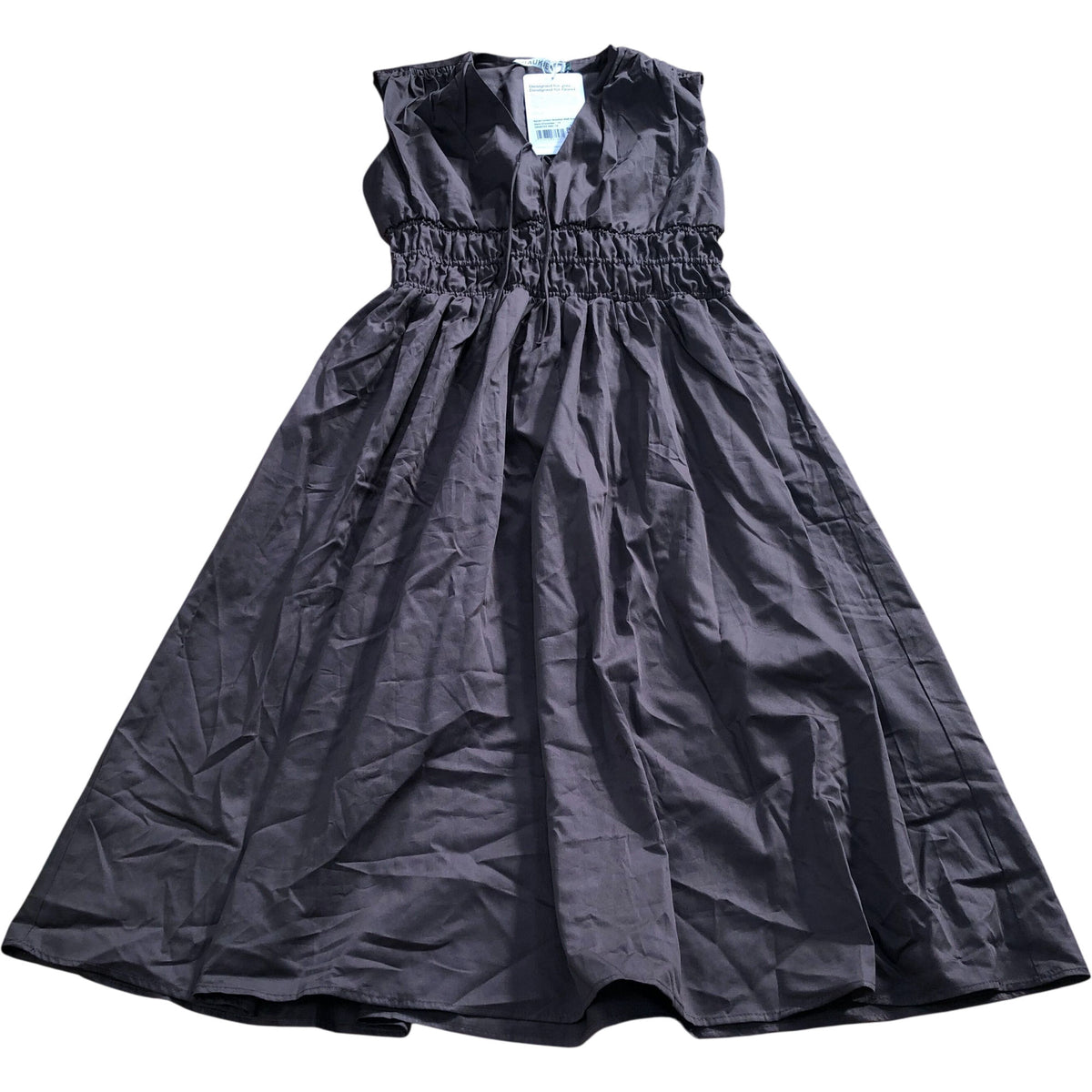 Baukjen Kyrah Cotton Waisted Midi Dress Dark Chocolate Size 12