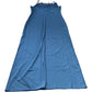 River Island Long Satin Dress Women's Blue with Feather Trim Spaghetti Str