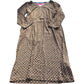 Long Sleeve Dress Size UK Size 10 Women's Floral V Neck Olive Green