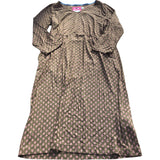 Long Sleeve Dress Size UK Size 10 Women's Floral V Neck Olive Green